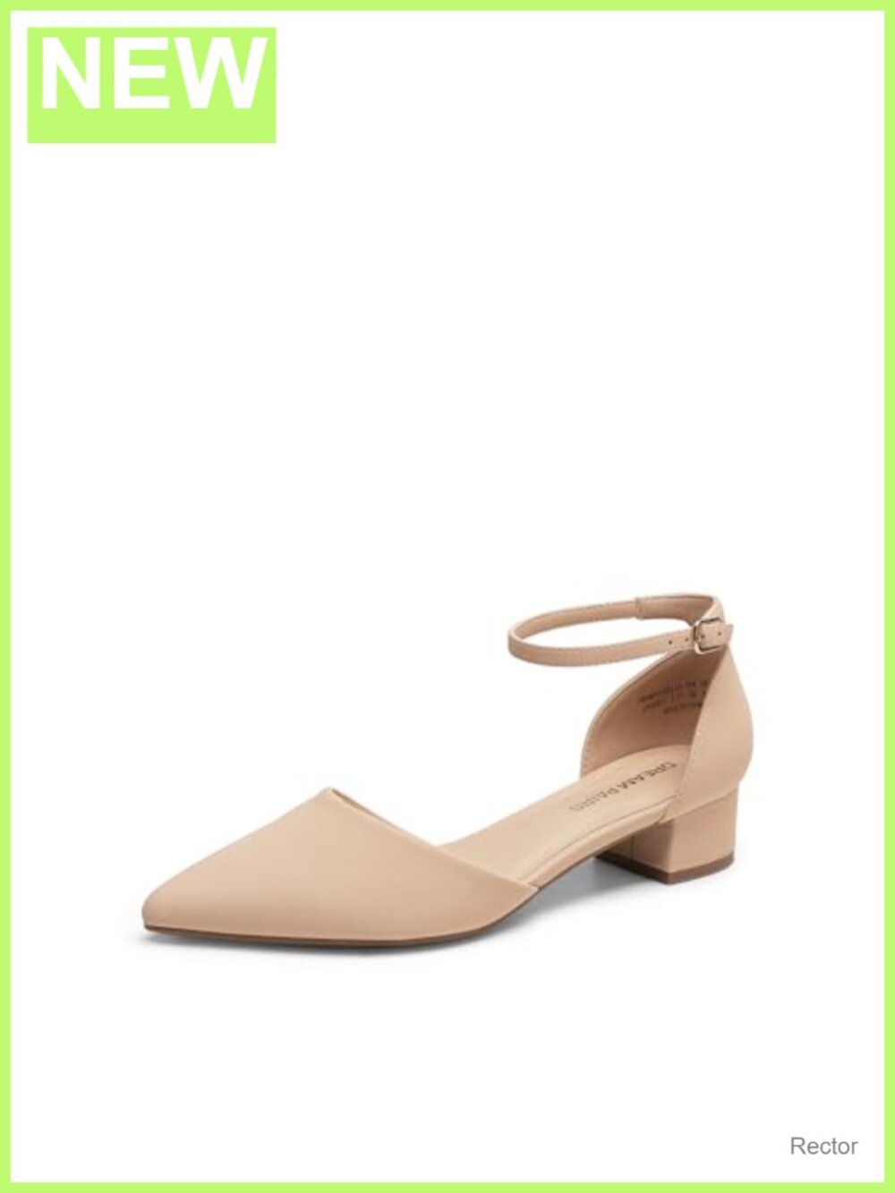 Women's Low Heel Pointed Toe Dress Pumps Block Heel Faux Leather